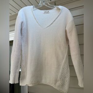 Poof! Women's V-Neck White Sweater